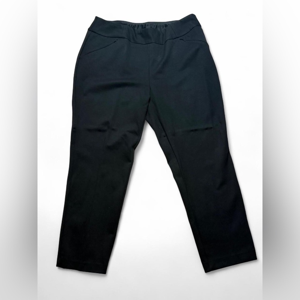 Women's Black Stretch Pull-On Trousers Investments XLR Minimal Office / Capsule